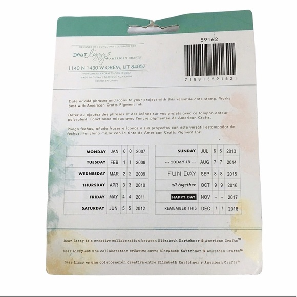 DEAR LIZZY Roller Date Stamp Phrases Scrapbooking Crafting Planner Accessories - Picture 4 of 4
